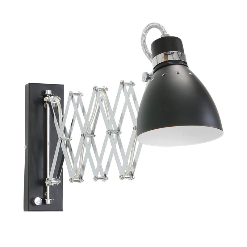 Wandlamp Spring 6290ZW Zwart E27 fitting - Afbeelding 2