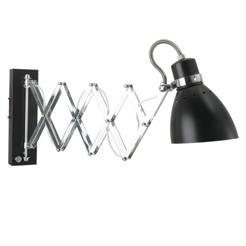 Wandlamp Spring 6290ZW Zwart E27 fitting - Afbeelding 10