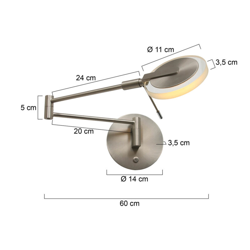 Wandlamp Turound 2733ST Staal - Afbeelding 7