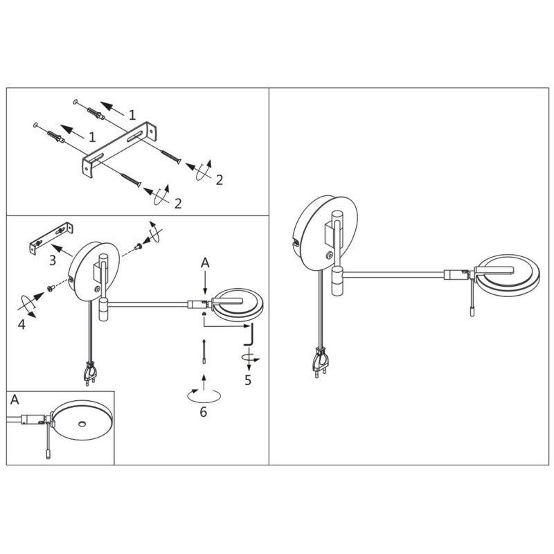Wandlamp Turound 2734ZW zwart - Afbeelding 11