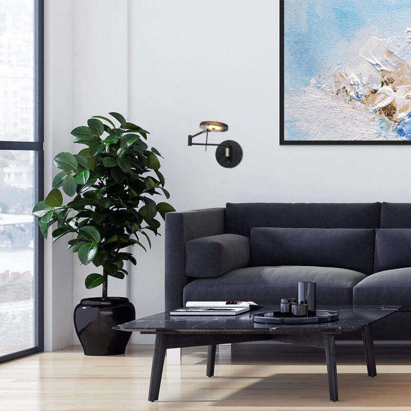 Wandlamp Turound 2734ZW zwart - Afbeelding 4