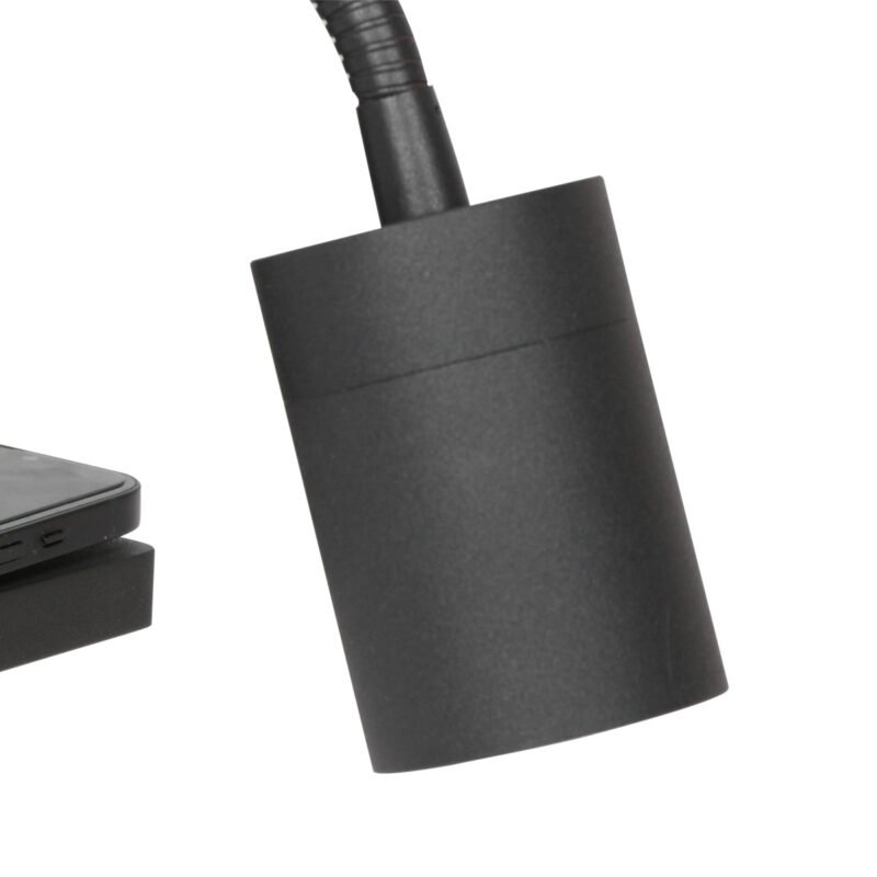 Wandlamp Upround 3654ZW Zwart met draadloze telefoonlader - Afbeelding 13