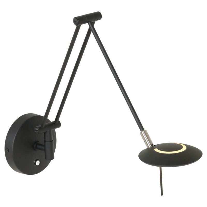 Wandlamp Zodiac 2110ZW Zwart Dimbaar draaibaar kantelbaar - Afbeelding 2