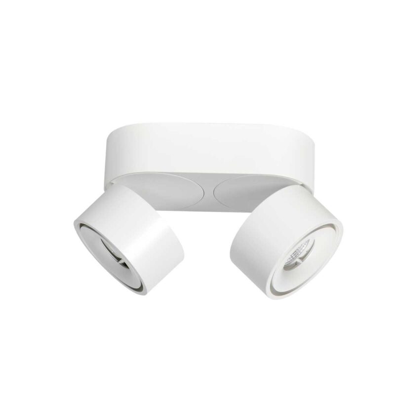 Witte 2 lichts spot Fez 2674W dimbaar draaibaar en kantelbaar - Afbeelding 2