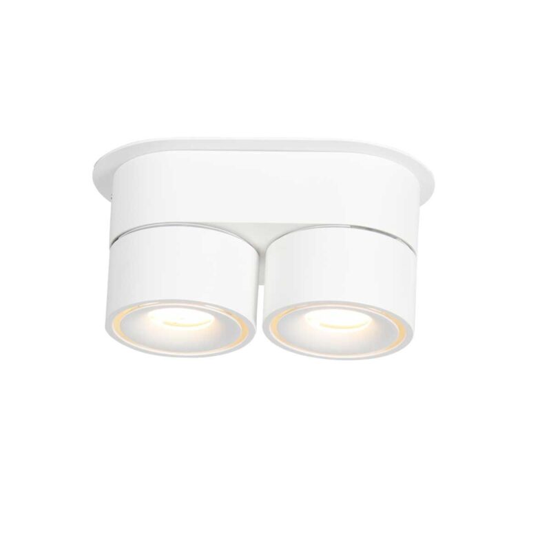 Witte 2 lichts spot Fez 2674W dimbaar draaibaar en kantelbaar - Afbeelding 9