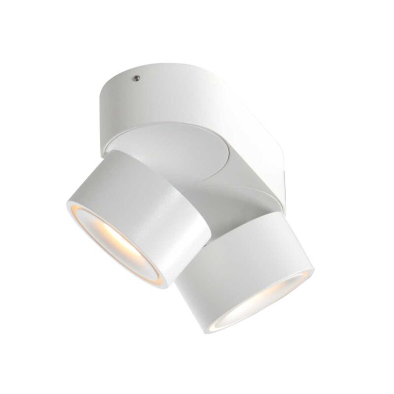 Witte 2 lichts spot Fez 2674W dimbaar draaibaar en kantelbaar - Afbeelding 10
