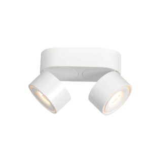 Witte 2 lichts spot Fez 2674W dimbaar draaibaar en kantelbaar