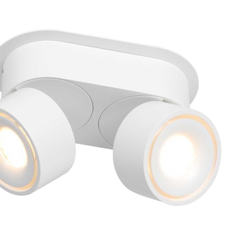 Witte 2 lichts spot Fez 2674W dimbaar draaibaar en kantelbaar - Afbeelding 3