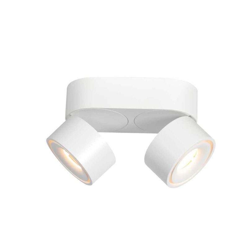 Witte 2 lichts spot Fez 2674W dimbaar draaibaar en kantelbaar