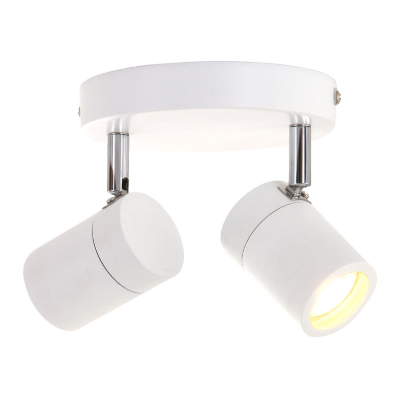 Witte 2-lichts spot Upround 2487W inclusief lichtbronnen - Afbeelding 2