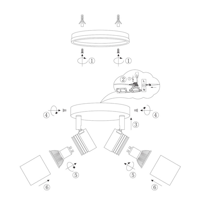 Witte 2-lichts spot Upround 2487W inclusief lichtbronnen - Afbeelding 9