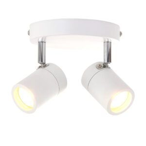 Witte 2-lichts spot Upround 2487W inclusief lichtbronnen
