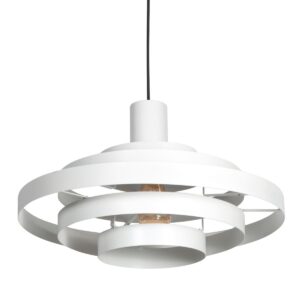 Witte Hanglamp Halo Cirque 4217W – Elegant Lichtspel met Stijlvolle Metalen Ringen