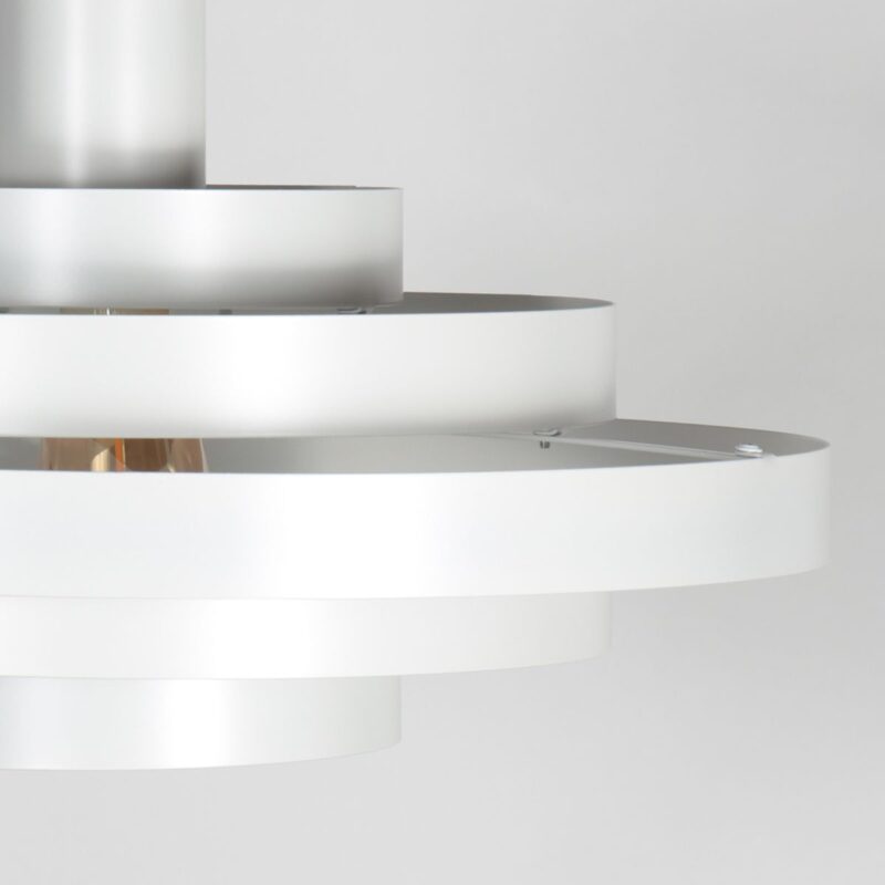 Witte Hanglamp Halo Cirque 4217W – Elegant Lichtspel met Stijlvolle Metalen Ringen - Afbeelding 4