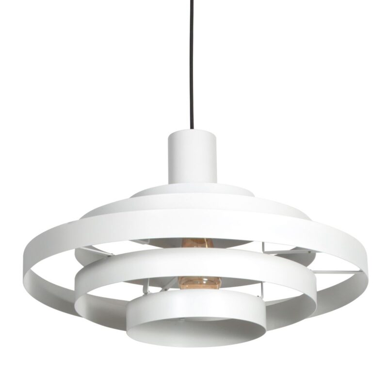 Witte Hanglamp Halo Cirque 4217W – Elegant Lichtspel met Stijlvolle Metalen Ringen