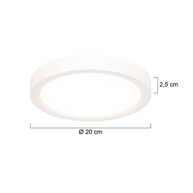 Witte Plafondlamp 4131W met 3 standen dimfunctie en lichtkleur instelbaarheid Ø20 cm - Afbeelding 6