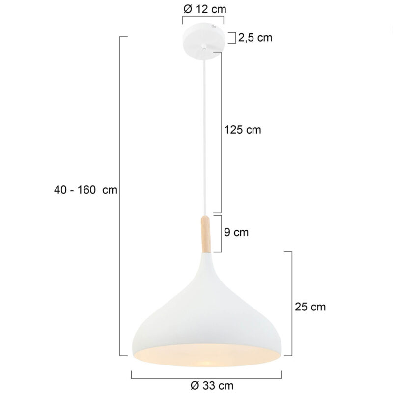 Witte Scandinavische hanglamp Bjorr 7730W Ø33cm - Afbeelding 7