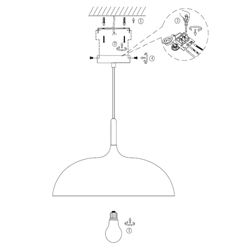 Witte Scandinavische hanglamp Bjorr 7731W Ø45cm - Afbeelding 10