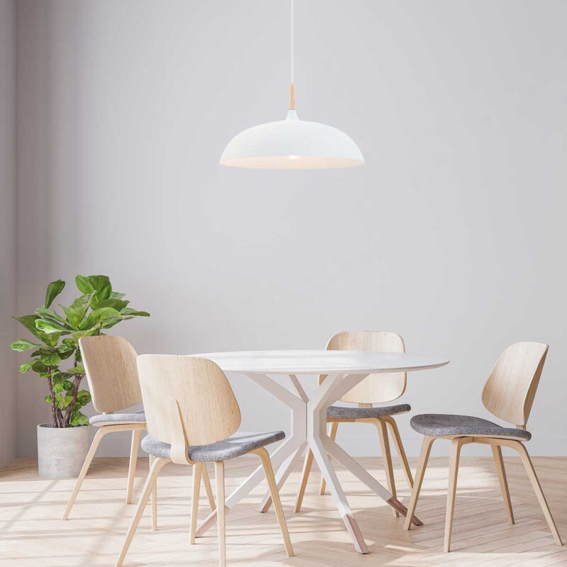 Witte Scandinavische hanglamp Bjorr 7731W Ø45cm - Afbeelding 3