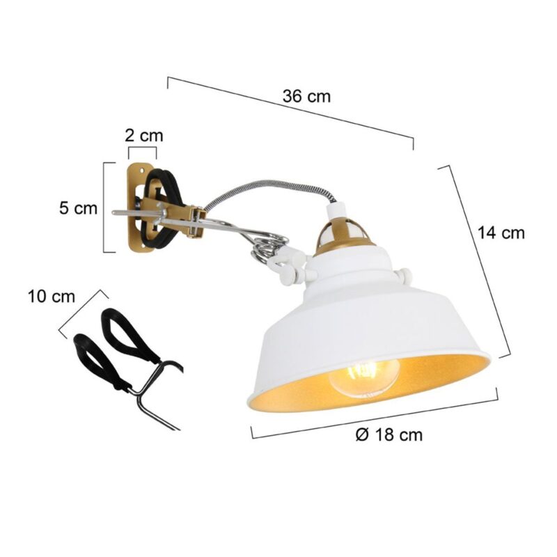 Lámpara de pinza/aplique blanco Nove 1320W con casquillo E27 e interruptor - Imagen 8