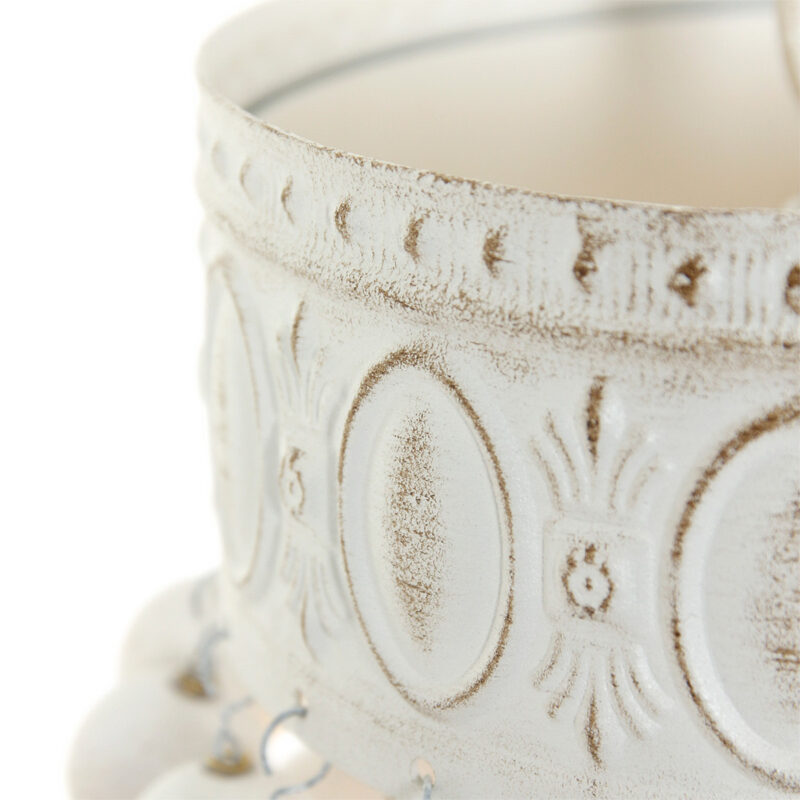 Witte kralen hanglamp Ella 10191W met 3 x een E14 fitting - Afbeelding 7