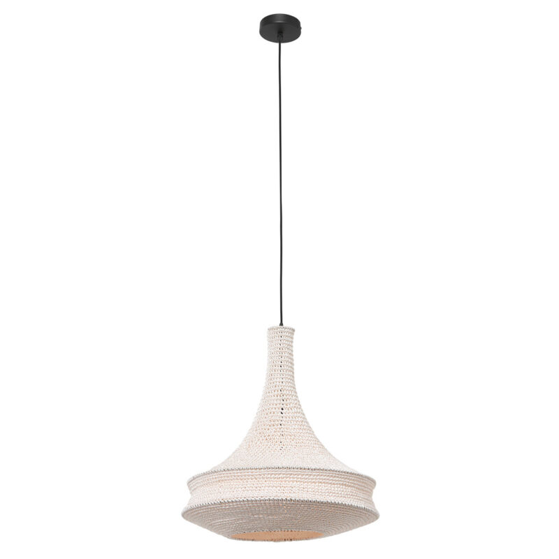 Witte oosterse hanglamp Marrakesch 3395W handgeknoopt - Afbeelding 2