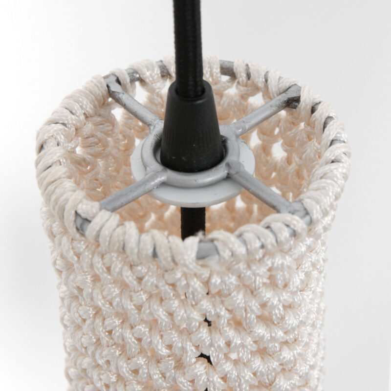Witte oosterse hanglamp Marrakesch 3395W handgeknoopt - Afbeelding 10