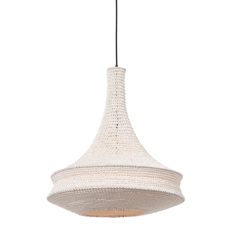 Witte oosterse hanglamp Marrakesch 3395W handgeknoopt