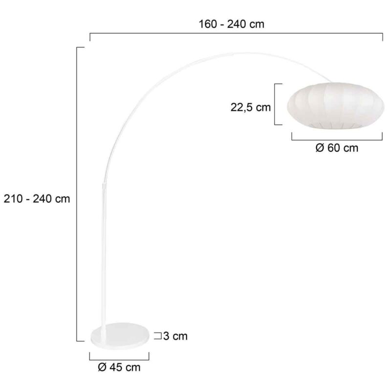 Lampadaire blanc Sparkled Light 4185W avec abat-jour rond plat en soie blanche - Image 8