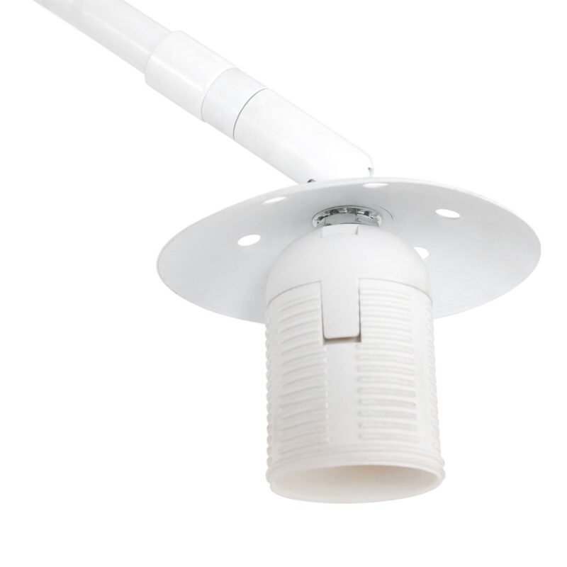 Witte vloerlamp / booglamp Sparkled Light 3964W met zwart linnen kap - Afbeelding 5