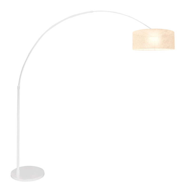 Witte vloerlamp / booglamp Sparkled Light 7168W met Sizoflor Zilver kap - Afbeelding 2