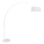 Lámpara de pie/arco blanca Sparkled Light 7169W con pantalla de lino grueso blanco