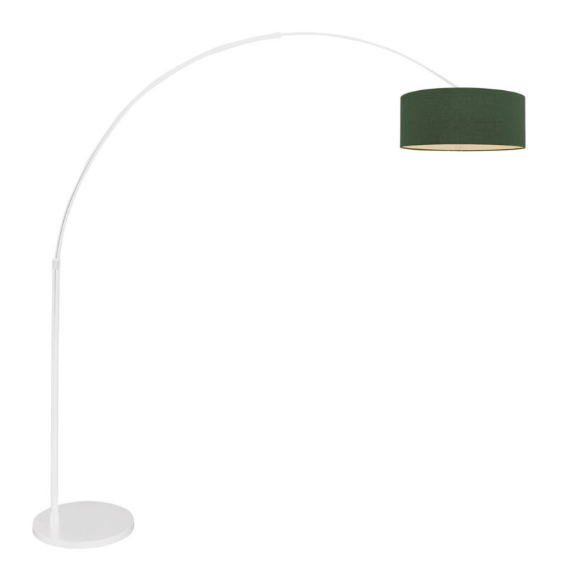 Witte vloerlamp / booglamp Sparkled Light 7171W met groen velours kap - Afbeelding 2
