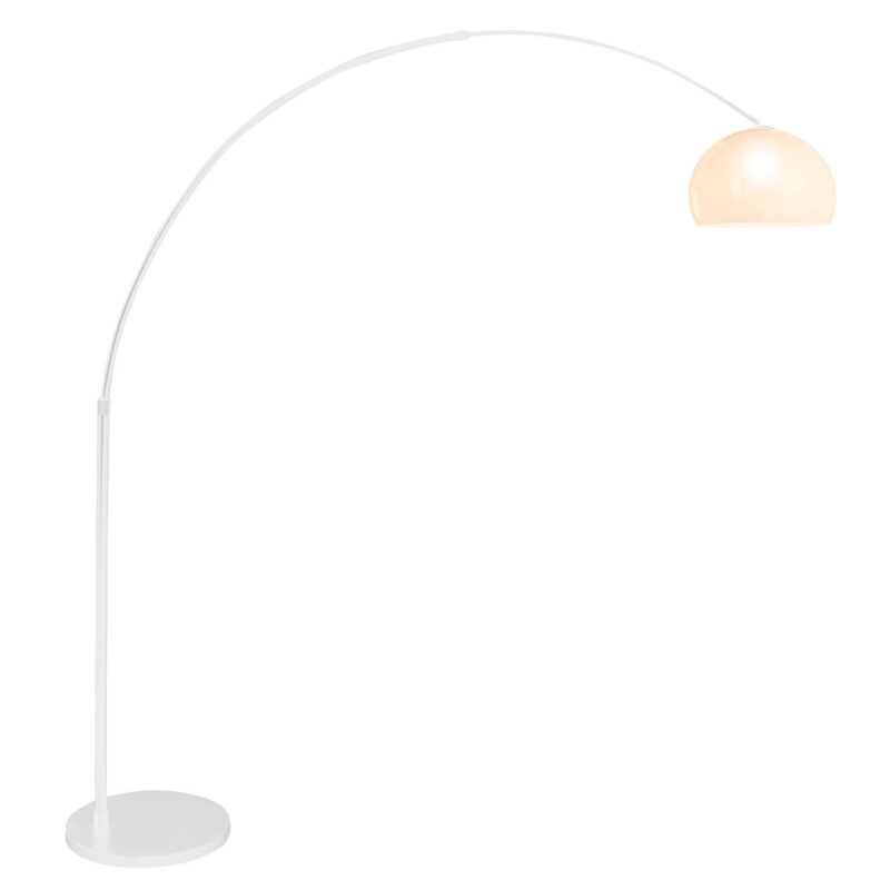 Witte vloerlamp / booglamp Sparkled Light 7348W met wit kunststof bol kap - Afbeelding 2