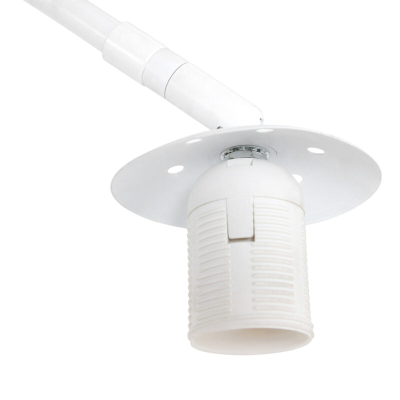 Witte vloerlamp / booglamp Sparkled Light 7349W met grijs kunststof bol kap - Afbeelding 12