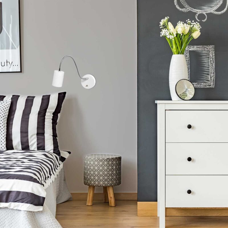Witte wandlamp met flexibele arm 3390W Upround inclusief lichtbron - Afbeelding 3