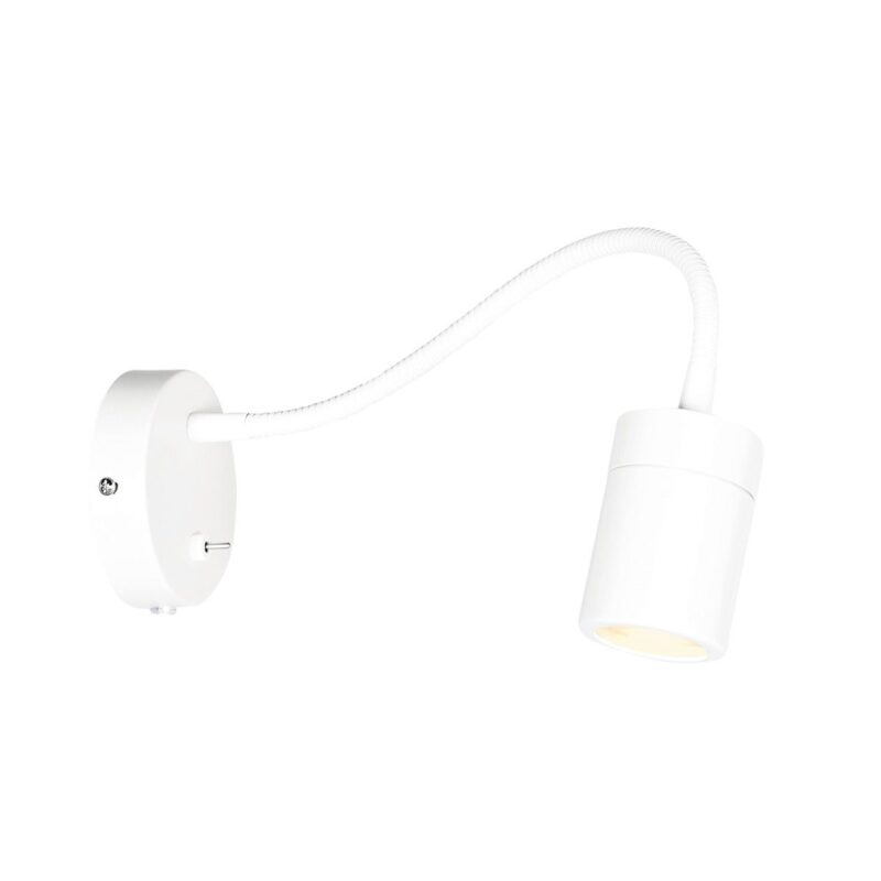 Witte wandlamp met flexibele arm 3390W Upround inclusief lichtbron