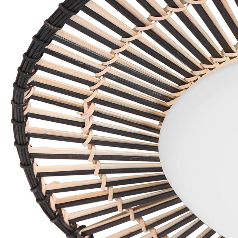 Zwart / bamboe plafondlamp Aura Ø50 cm 3866ZW met 4 standen functie - Afbeelding 4