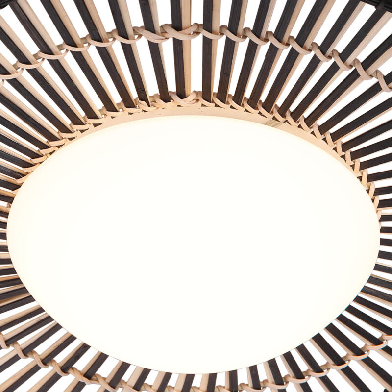 Zwart / bamboe plafondlamp Aura Ø50 cm 3866ZW met 4 standen functie - Afbeelding 6
