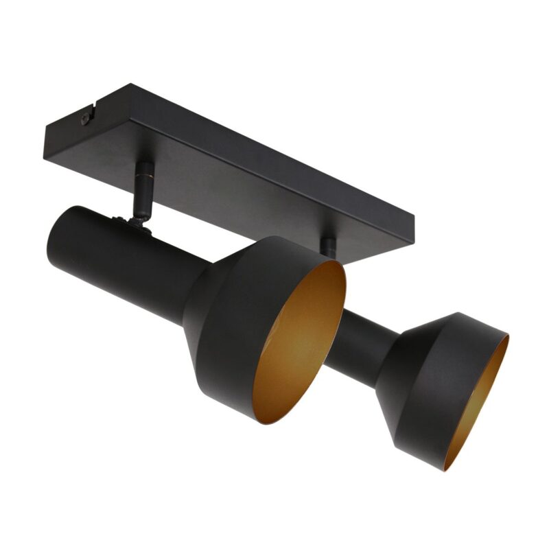 Zwart gouden 2 lichts plafond spot Bundle 3336ZW - Afbeelding 2