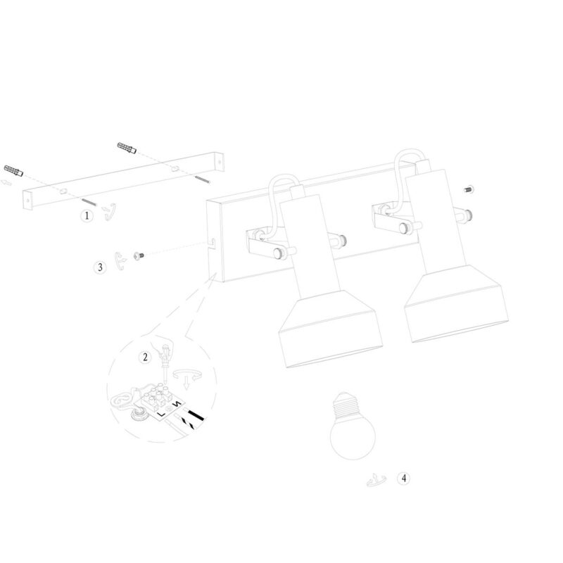 Zwart gouden 2 lichts plafond spot Bundle 3336ZW - Afbeelding 9