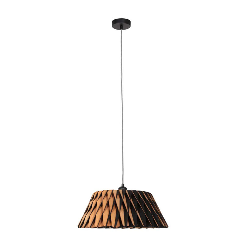 Zwart met blank houten hanglamp Maze 3490BE rond 46cm - Afbeelding 2