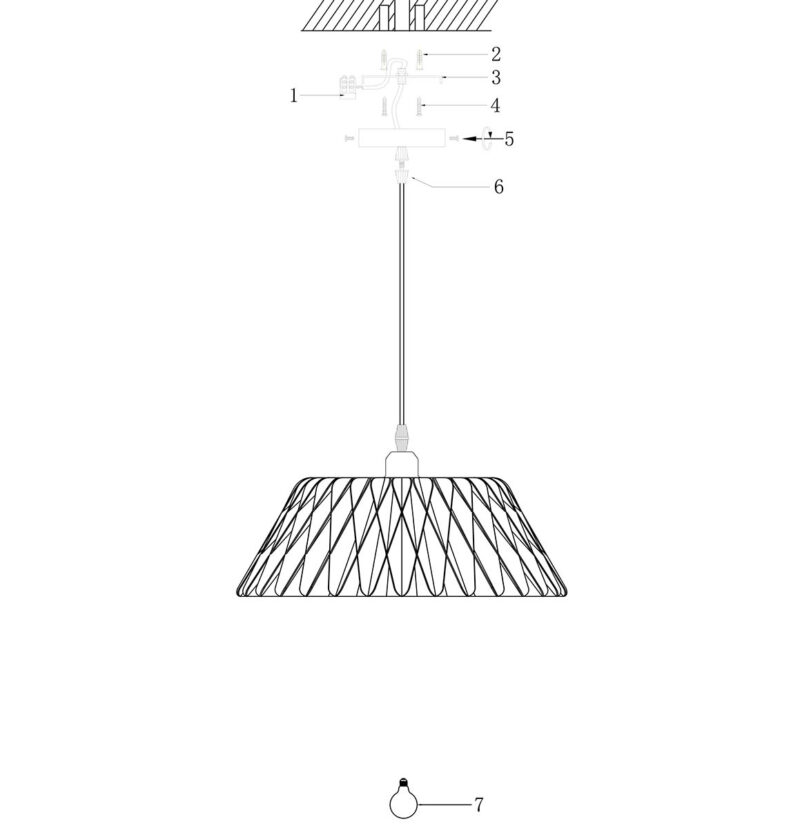 Zwart met blank houten hanglamp Maze 3490BE rond 46cm - Afbeelding 9