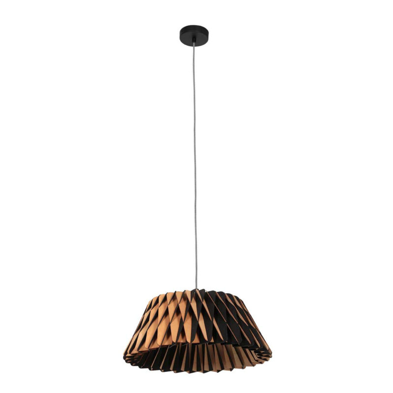 Zwart met blank houten hanglamp Maze 3490BE rond 46cm - Afbeelding 10