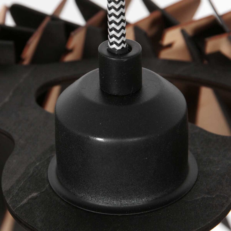 Zwart met blank houten hanglamp Maze 3490BE rond 46cm - Afbeelding 13
