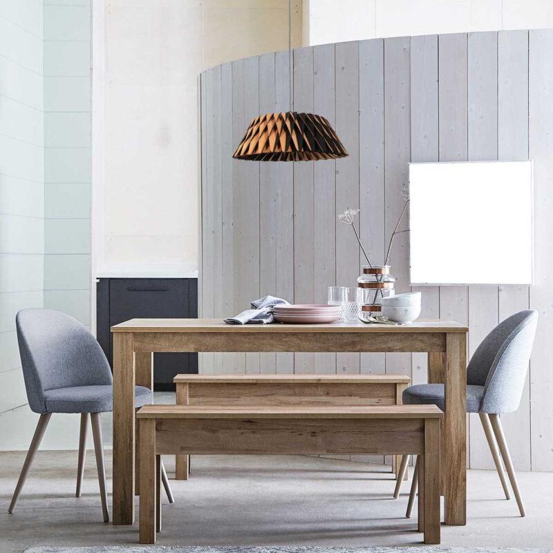 Zwart met blank houten hanglamp Maze 3490BE rond 46cm - Afbeelding 3