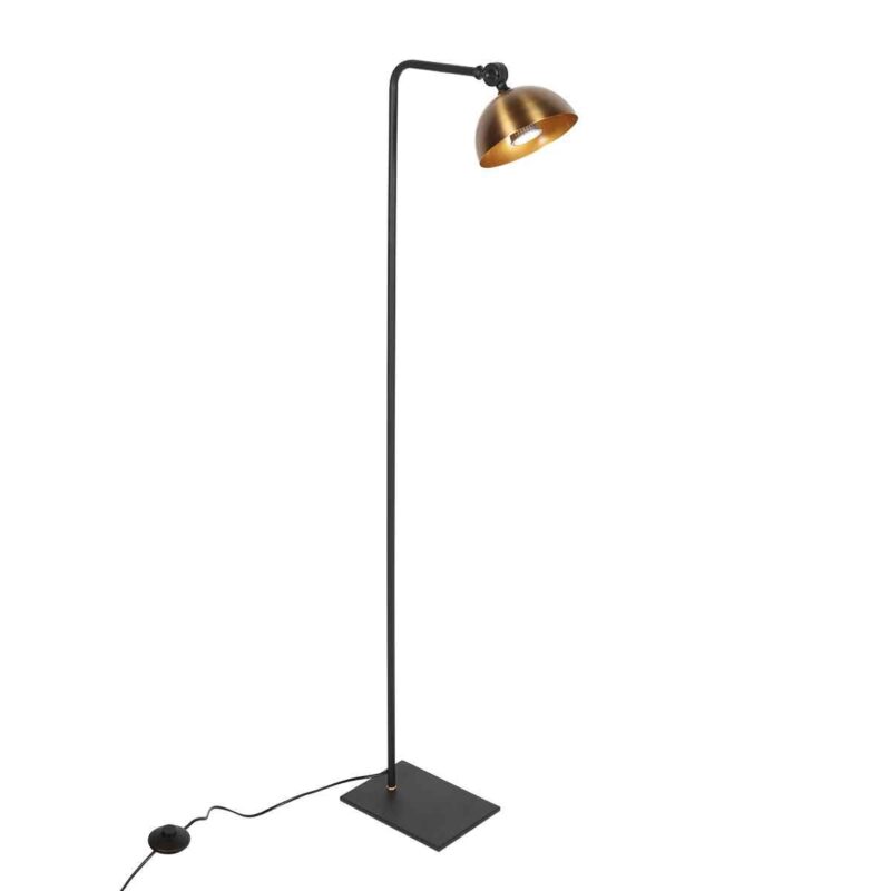Zwart met bronzen vloerlamp Pintino 4125ZW GU10 fitting - Afbeelding 2