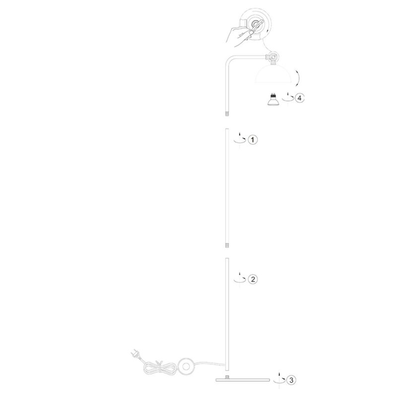 Zwart met bronzen vloerlamp Pintino 4125ZW GU10 fitting - Afbeelding 8