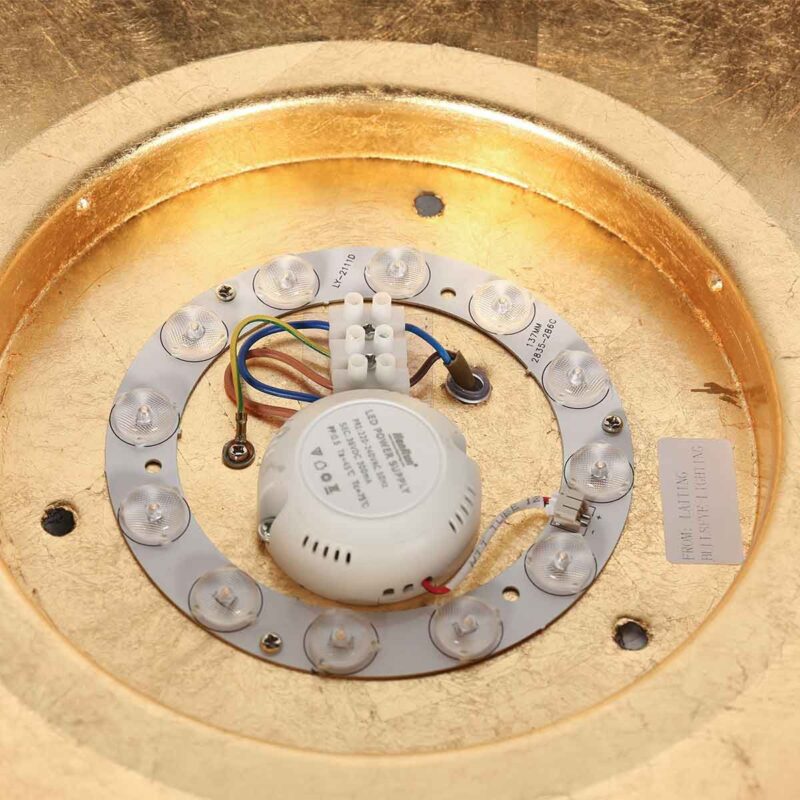Zwart met gouden Plafondlamp Brotke 4127ZW 3 staps dimbaar - Afbeelding 9