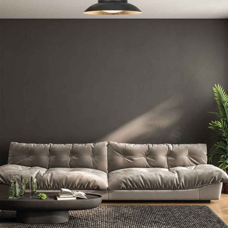 Zwart met gouden Plafondlamp Brotke 4127ZW 3 staps dimbaar - Afbeelding 3